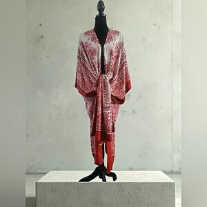 Boho Gypsy Kimono Mendela Yoga Festival Indie Paisley Cover-Up Tunic